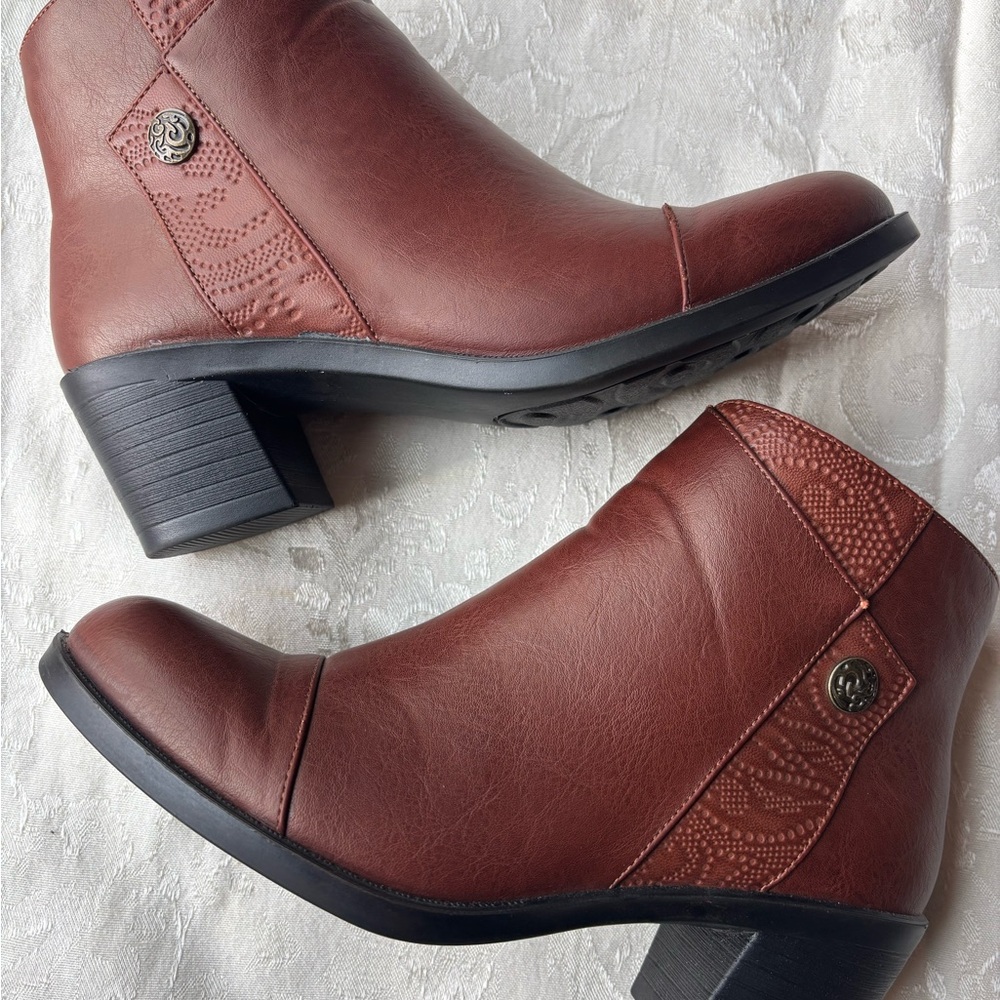 Easy Street Rich Brown Ankle Booties